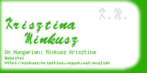 krisztina minkusz business card